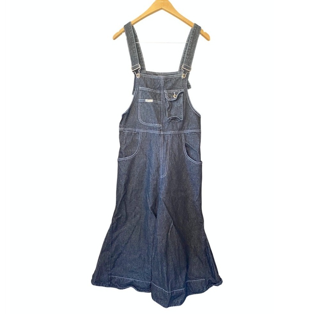 Vintage Denim Gaucho Overalls Wide Leg Medium Dark Wash Y2K Baggy Carpenter 90s